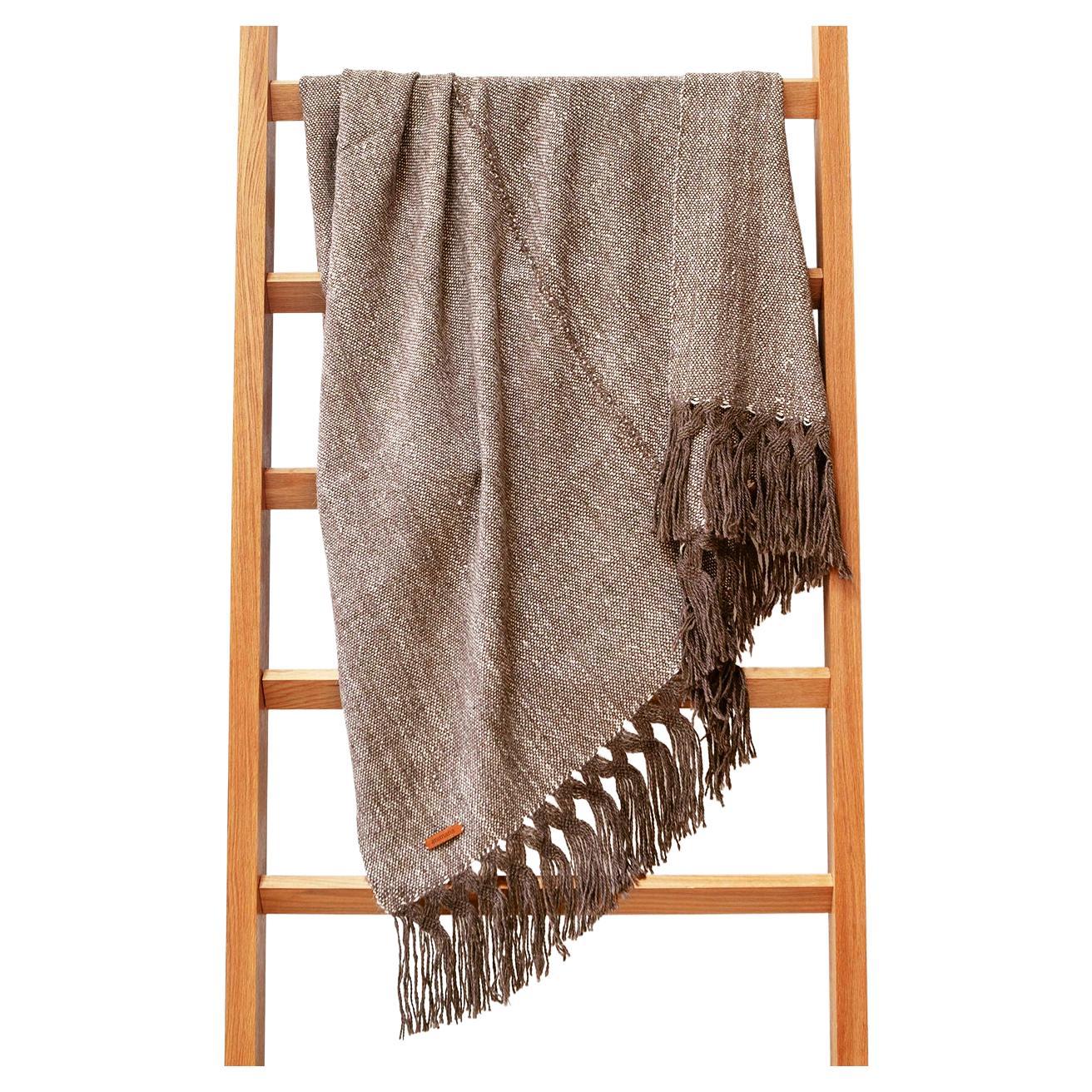 Handwoven Llama Wool & Silk Double Fringe Throw Pillow from Patagonia, in Stock For Sale
