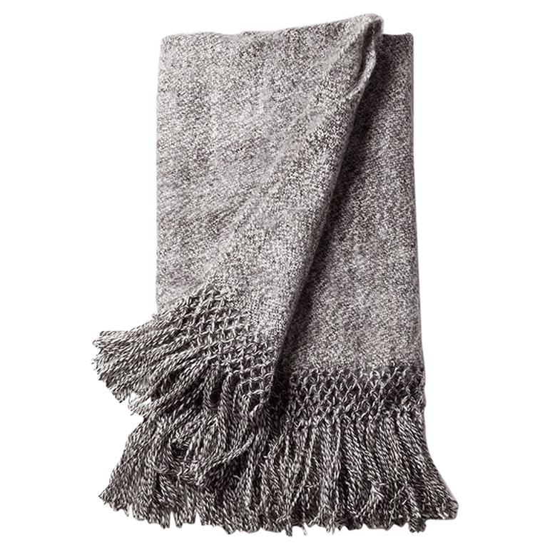 Handwoven Llama Wool Throw in Silver Made in Argentina, In Stock For Sale at 1stDibs hand