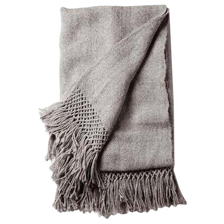 Handwoven Llama Wool Throw in Silver Made in Argentina, In Stock For Sale at 1stDibs hand