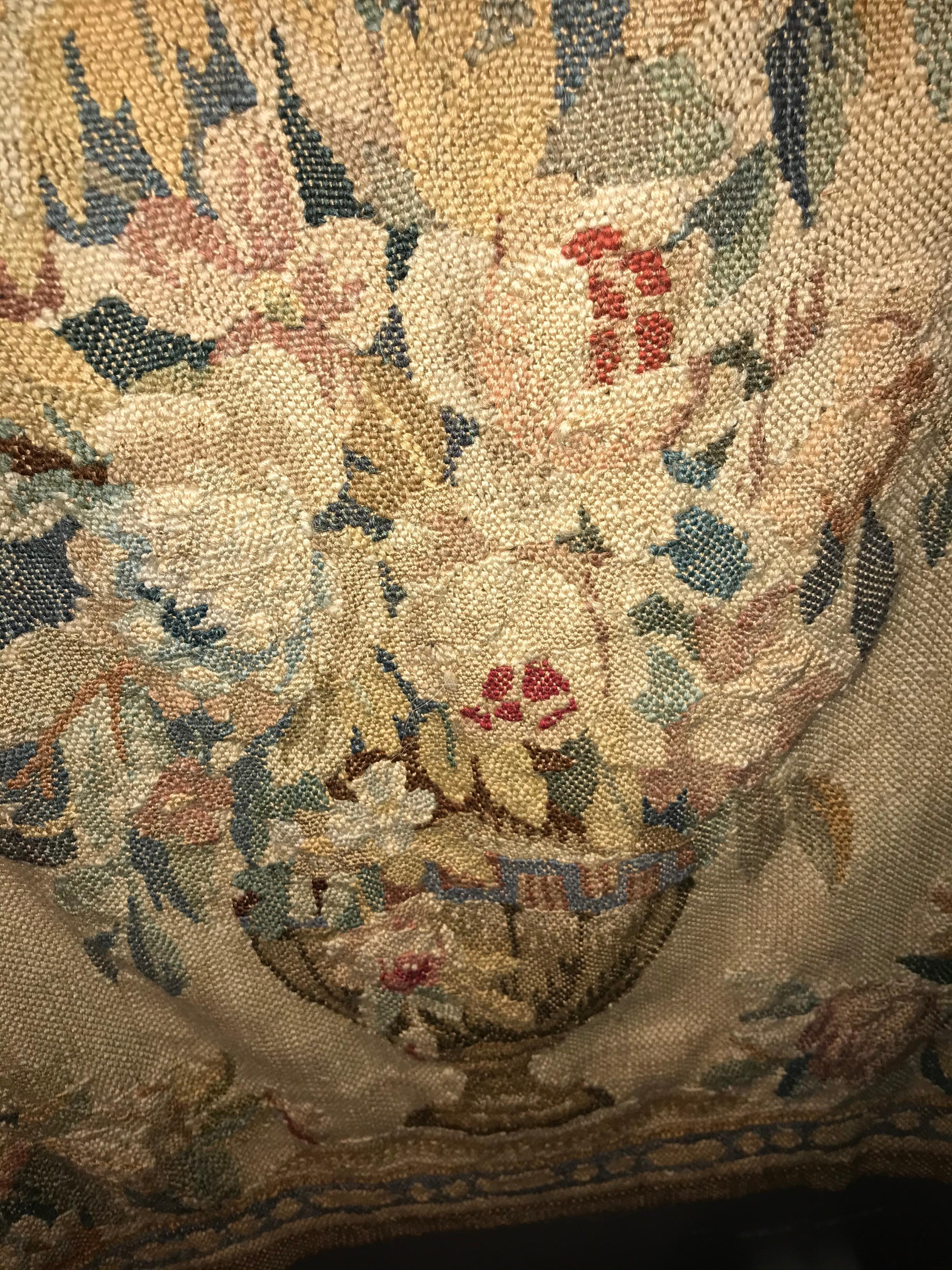 Handwoven Louis XVI Style Floral Tapestry 1