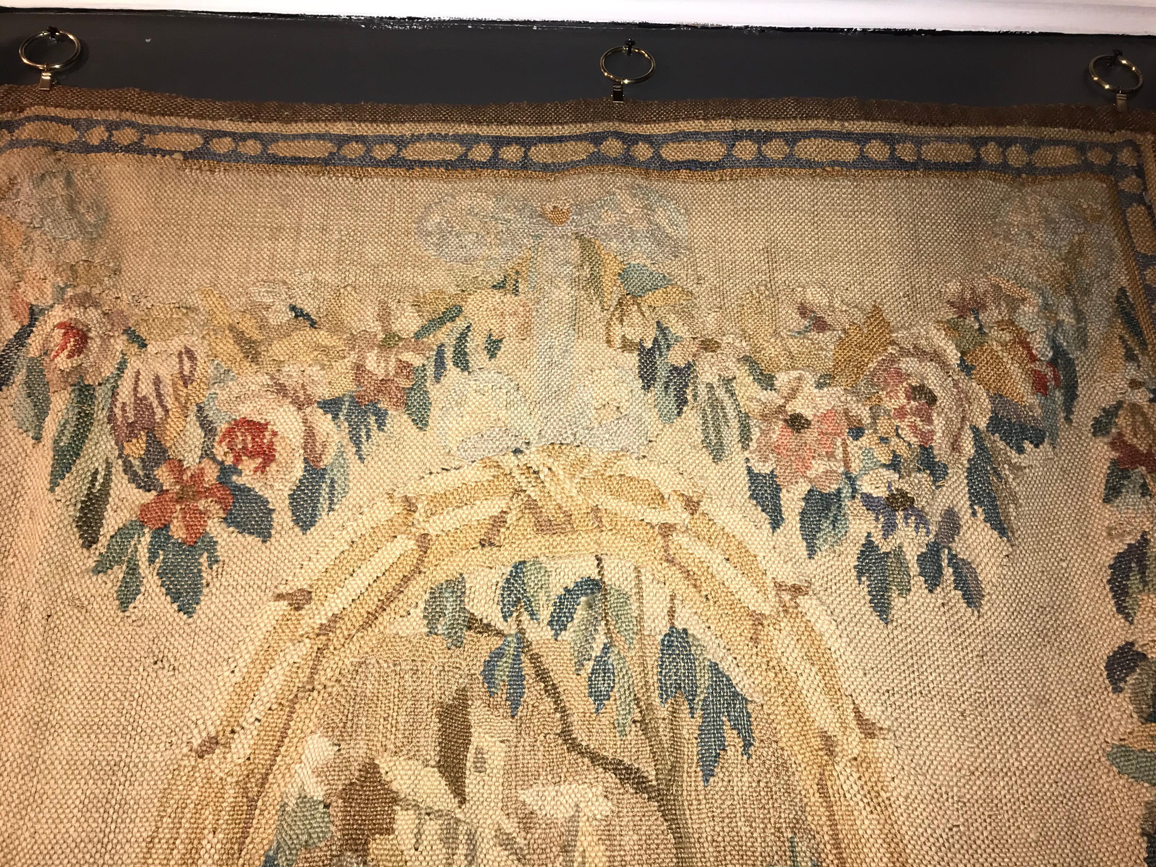 Handwoven Louis XVI Style Floral Tapestry 2