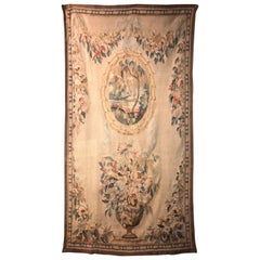 Handwoven Louis XVI Style Floral Tapestry