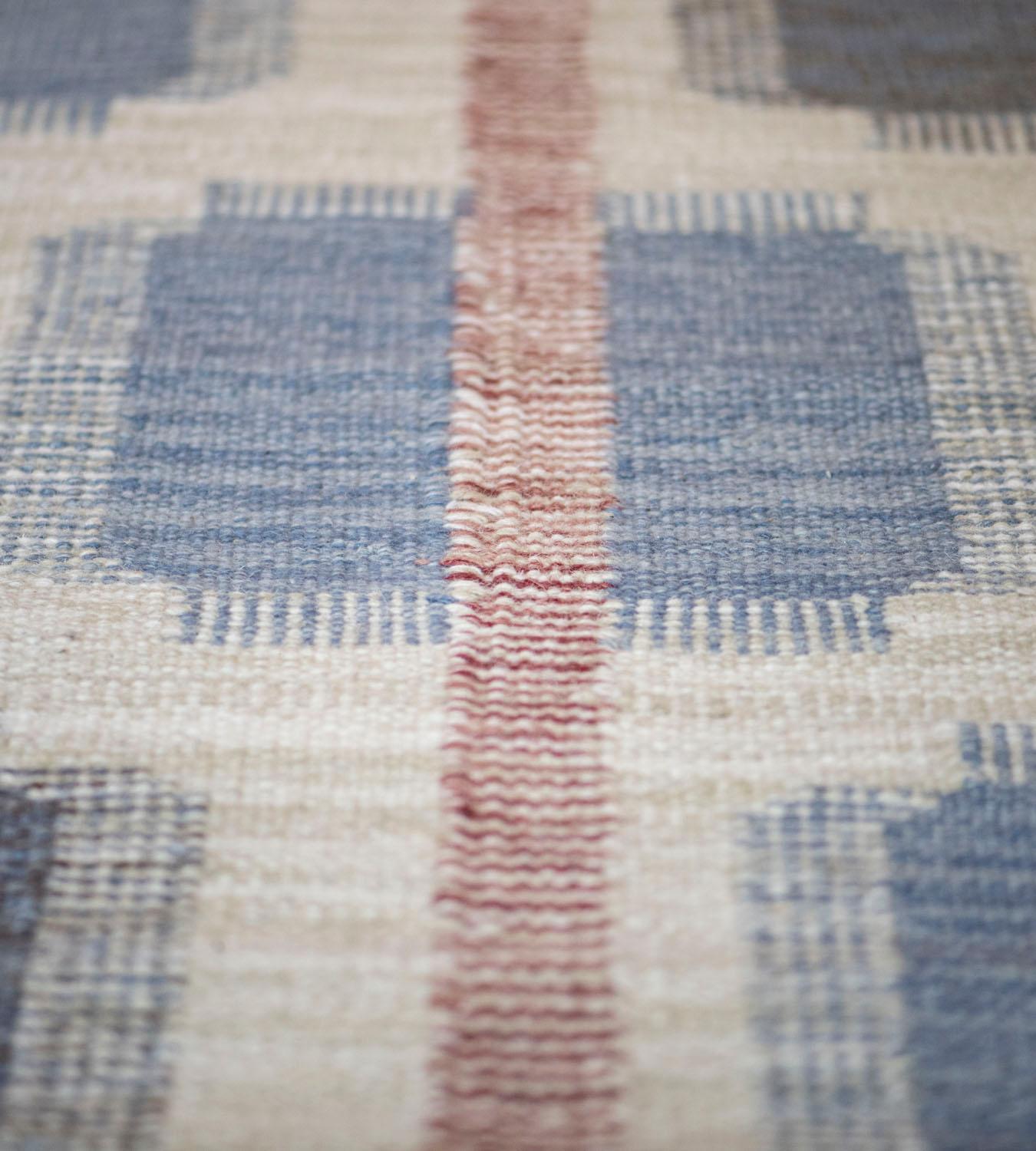 Handwoven Mansour Modern Swedish Lantern Inspired Wool Rug In New Condition In West Hollywood, CA