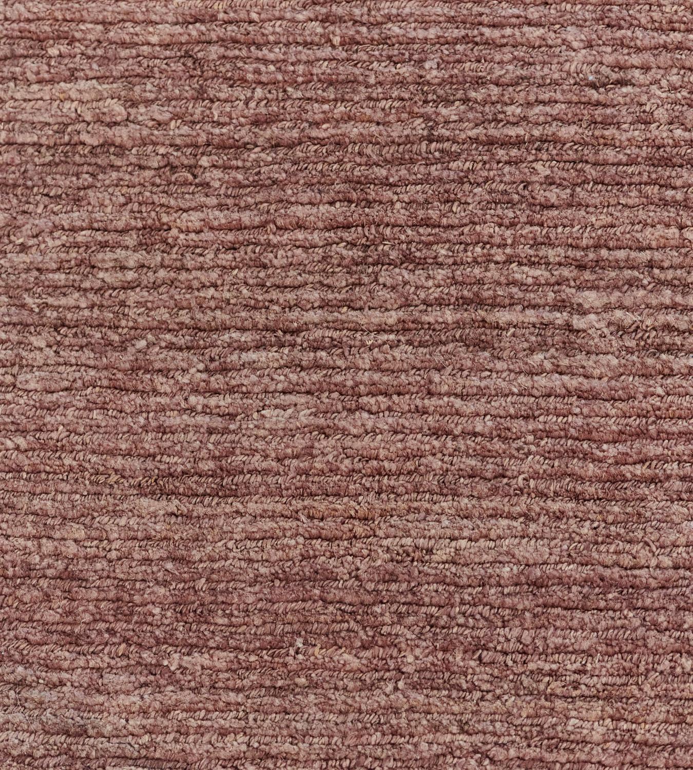 Hand-Knotted Handwoven Mauve Abrash Hemp Rug For Sale