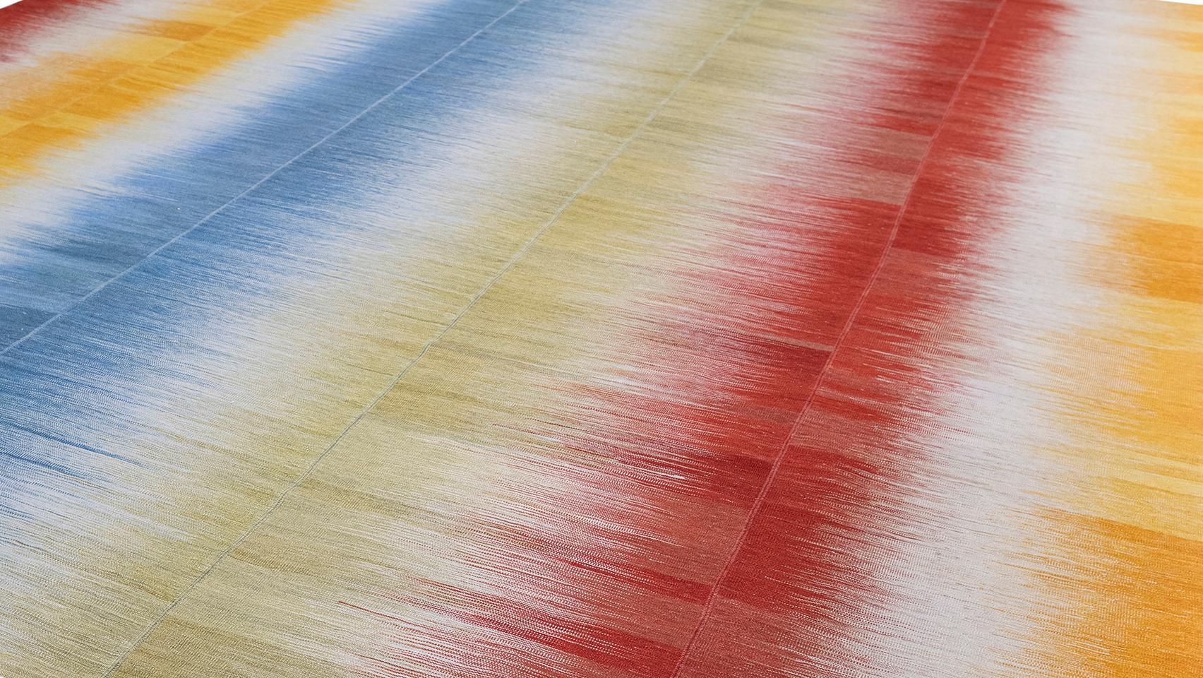 Persiano Tappeto persiano multicolore Mazandaran a tessitura piatta in vendita