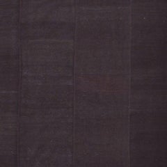 Handwoven Mazandaran Kilim Rug - Deep Black Minimalist Design, Wool