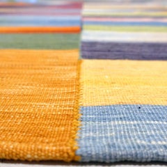 Handwoven Mazandaran Kilim Rug - Multicolor Striped Pattern, Wool