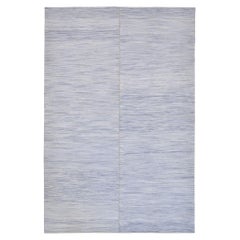Handwoven Mazandaran Kilim Rug - Pastel, Light Blue Gradient, Wool
