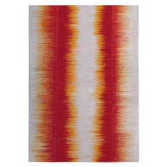 Handwoven Mazandaran Kilim Rug - Red and Orange Gradient Pattern, Wool