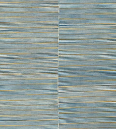 Handwoven Mazandaran-Style Flatweave Rug – Minimalist Afghan Kilim in Soft Blue