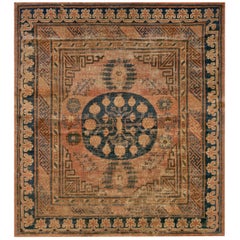 Handwoven Mid 19th Century Wool Khotan Rug