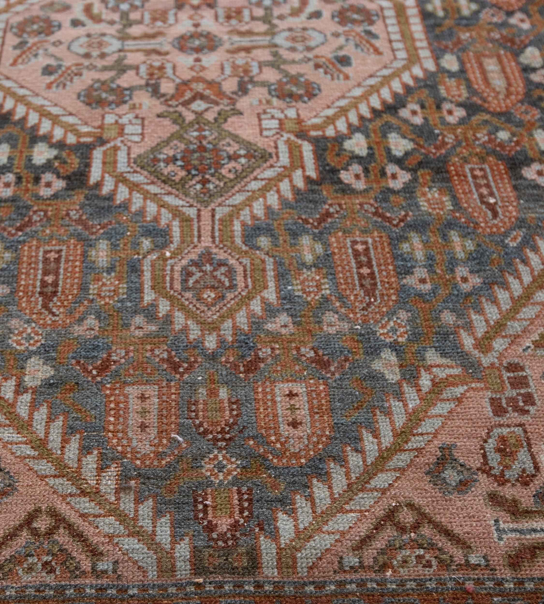 Handwoven Mid 20th Century Persian Malayer Rug In Good Condition For Sale In West Hollywood, CA