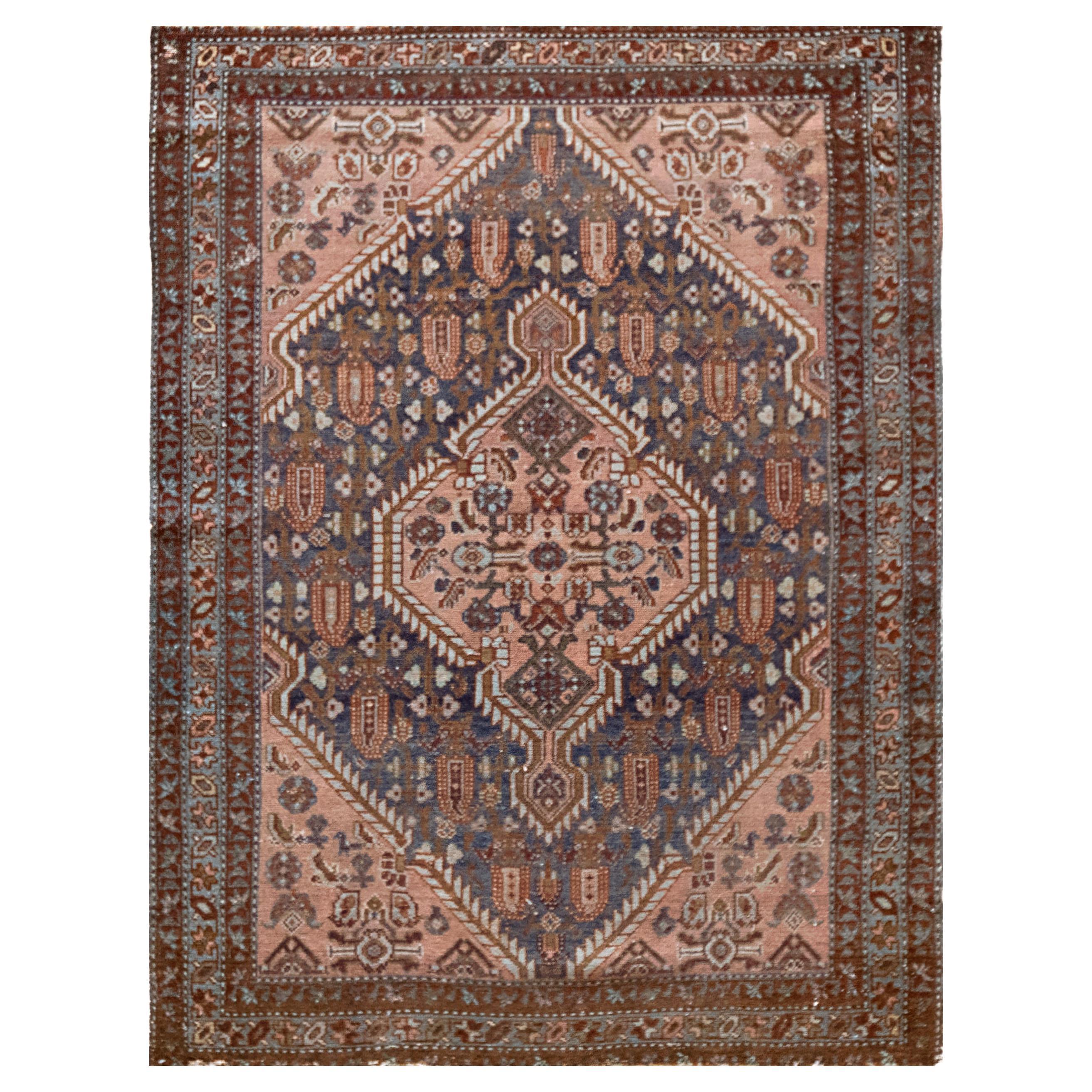 Handwoven Mid 20th Century Persian Malayer Rug For Sale