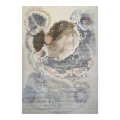 Alfombra de lana tejida a mano con diseño abstracto moderno, alfombra de diseño artístico contemporáneo, 10x8