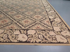 Handwoven Modern Aubsson Carpet of Savonnerie Design