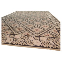 Handwoven Modern Aubsson Carpet of Savonnerie Design