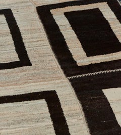 Handwoven Bold Soft Hemp Rug by Master Weavers, Contemporary Design