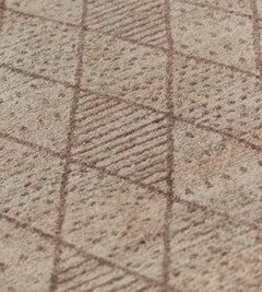 Handwoven Modern Diamond Patterned Rug, Wool & Hemp, Moroccan Design