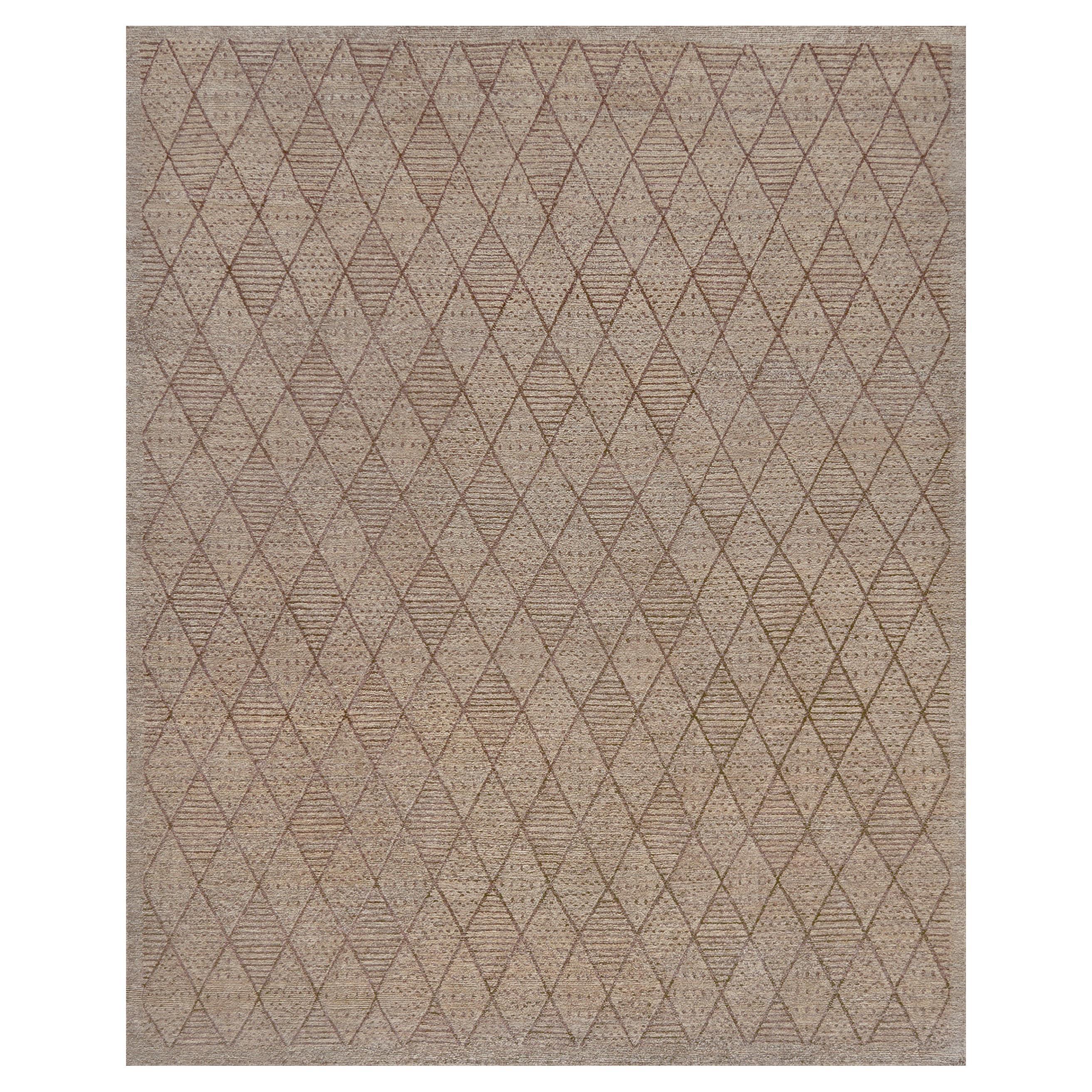 Handwoven Modern Diamond Patterned Rug