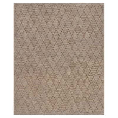 Modern Wool Diamond Pattern Handwoven Rug For Sale at 1stDibs