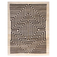 Alfombra de lana Shiraz geométrica moderna tejida a mano
