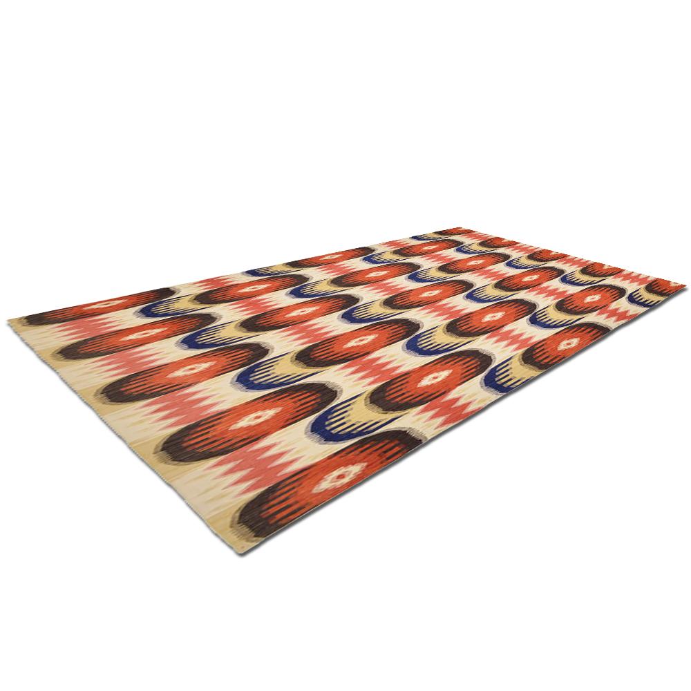 Woven 21st Century Ethno Handwoven Modern Kilim Carpet For Sale