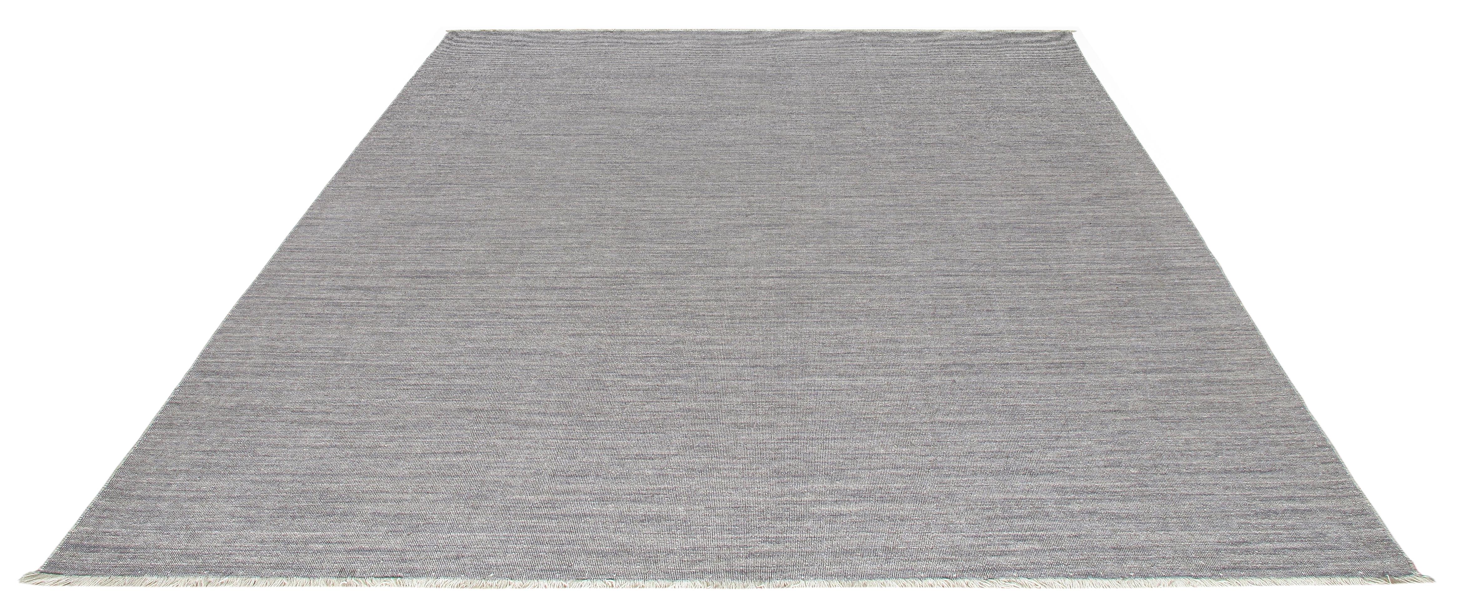Handgewebter moderner Teppich aus Indien  Merinowolle, Neutrale Töne, Minimalistisches Design (21. Jahrhundert und zeitgenössisch) im Angebot