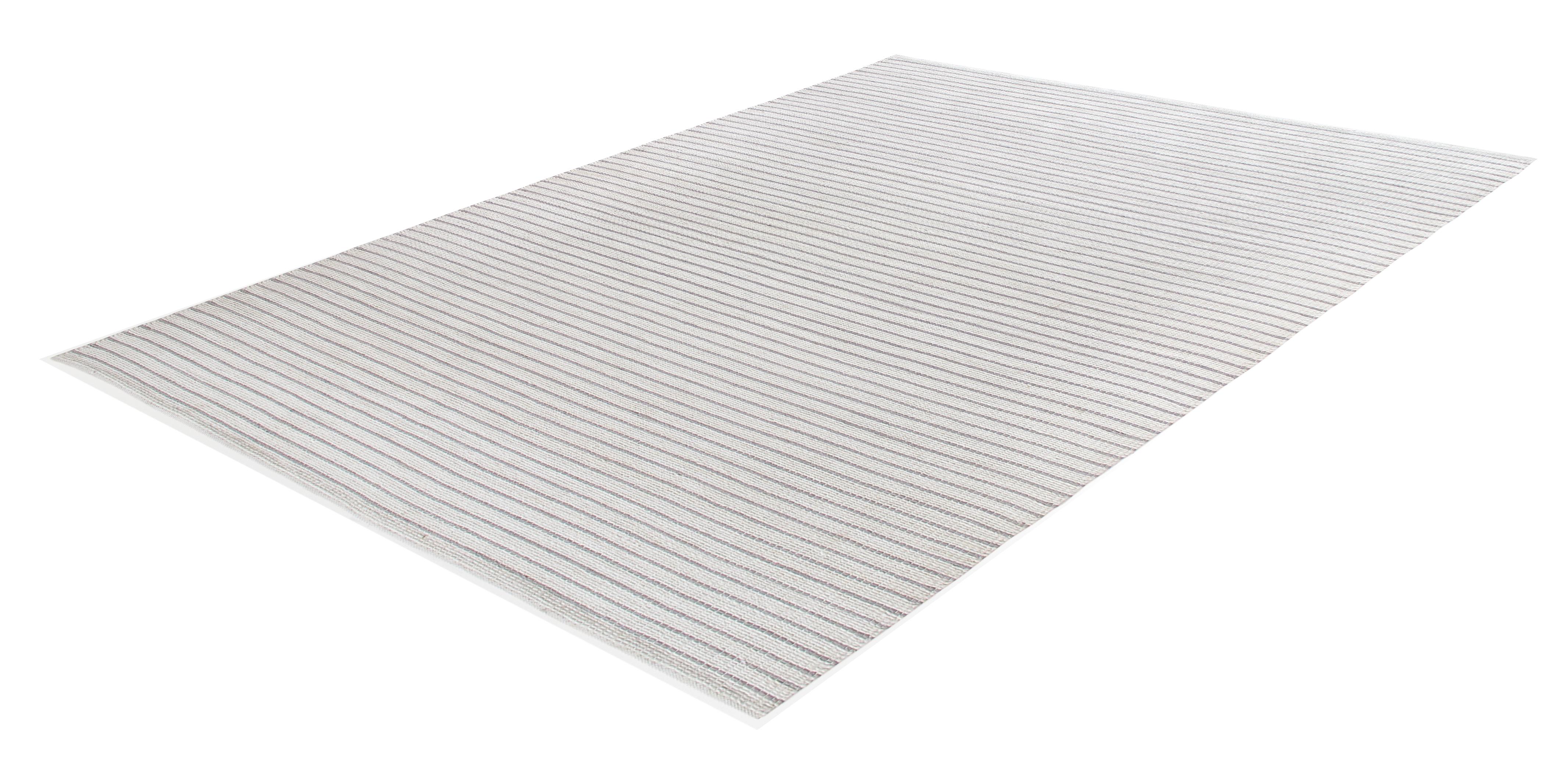 Handgewebter moderner Teppich aus neuseeländischer Merinowolle - Minimales neutrales Design (Handgeknüpft) im Angebot