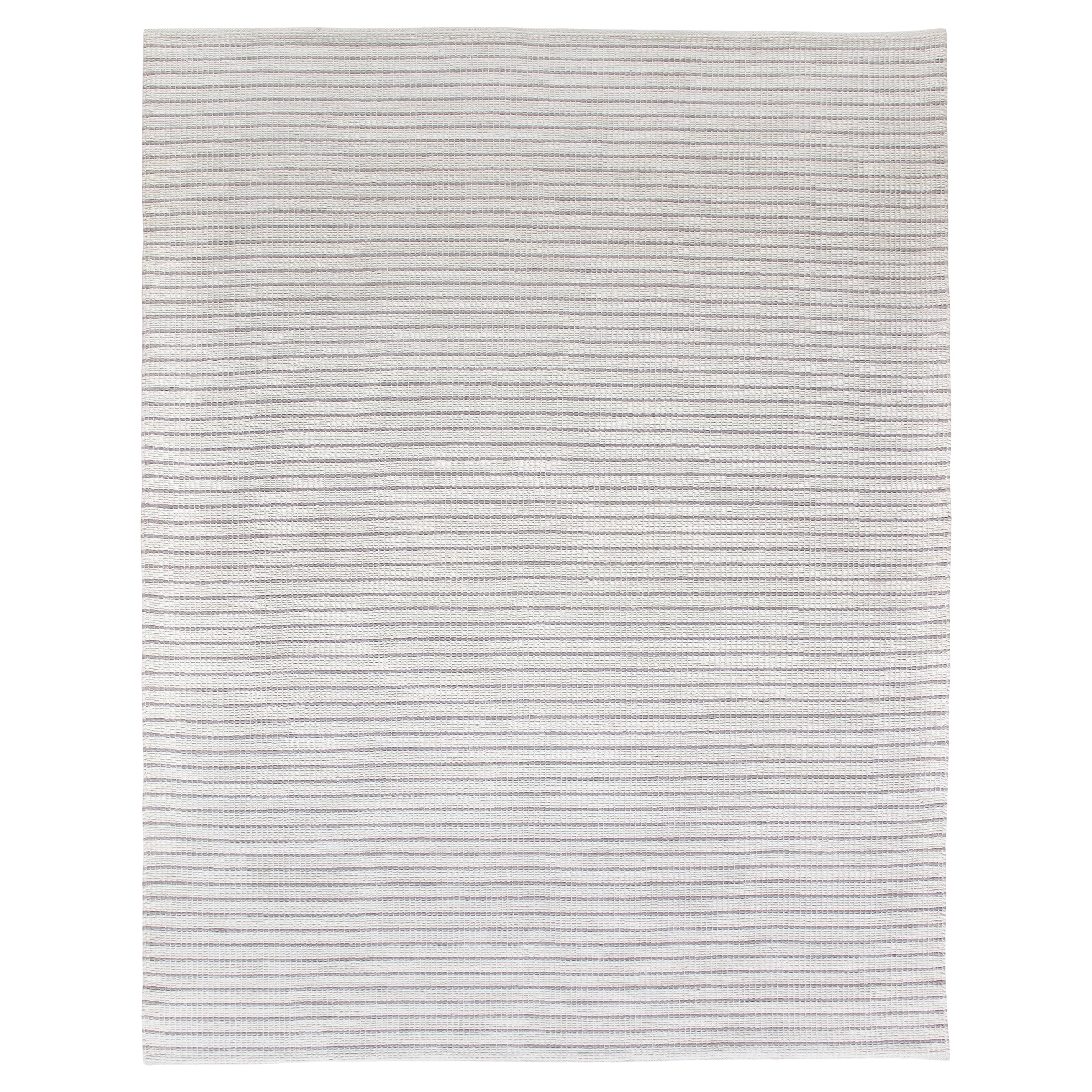 Tappeto moderno intrecciato a mano in lana merino della Nuova Zelanda - Design minimale e neutro