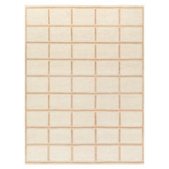 Tappeto moderno intrecciato a mano in stile minimalista scandinavo