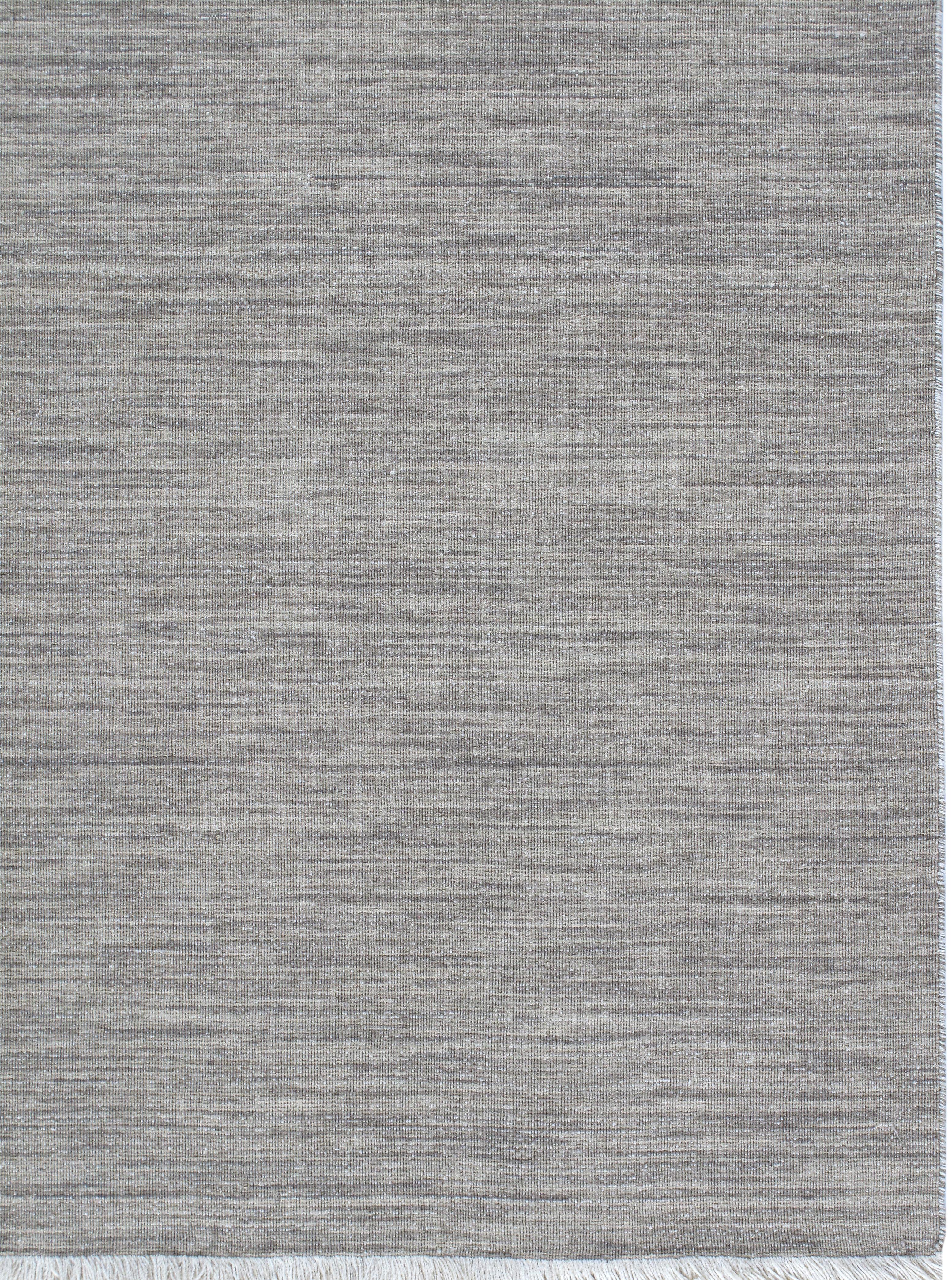 Lana Tappeto moderno intrecciato a mano  Design minimalista grigio neutro in lana Merino in vendita