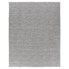 Handwoven Modern Rug  Neutral Grey Minimalist Design in Merino Wool