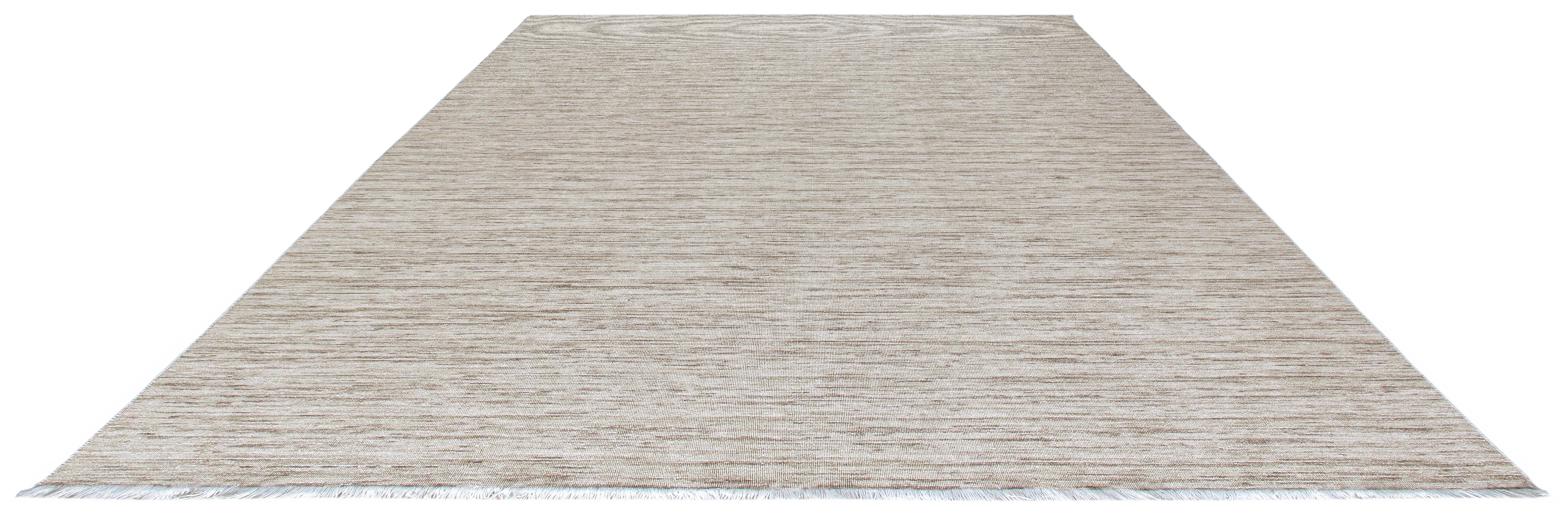 XXI secolo e contemporaneo Tappeto moderno intrecciato a mano  Lana Merino neutra, design minimalista e rilassante in vendita