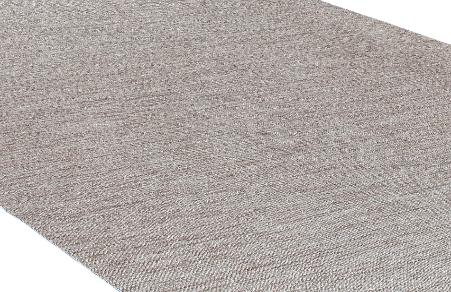 Handgewebter moderner Teppich  Neutrale Merinowolle, minimalistisches zeitgenössisches Design im Zustand „Neu“ im Angebot in New York, NY