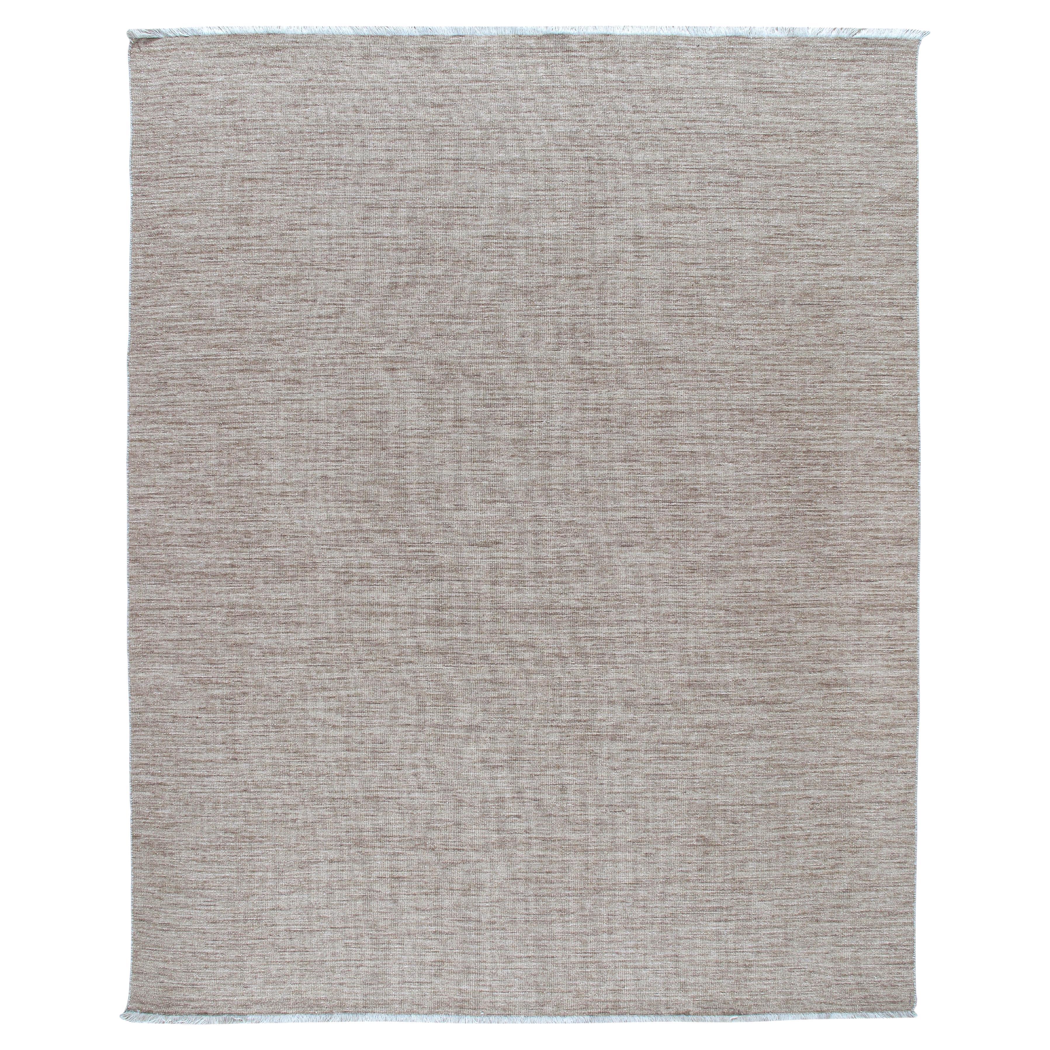 Tappeto moderno intrecciato a mano  Lana Merino neutra, design minimalista e contemporaneo