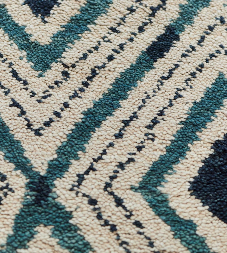 Handwoven Modern Wool Diamond Pattern Rug For Sale at 1stDibs