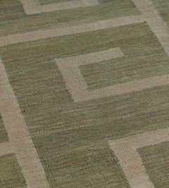 Handwoven Modern Wool Flatweave Rug in Moroccan Design