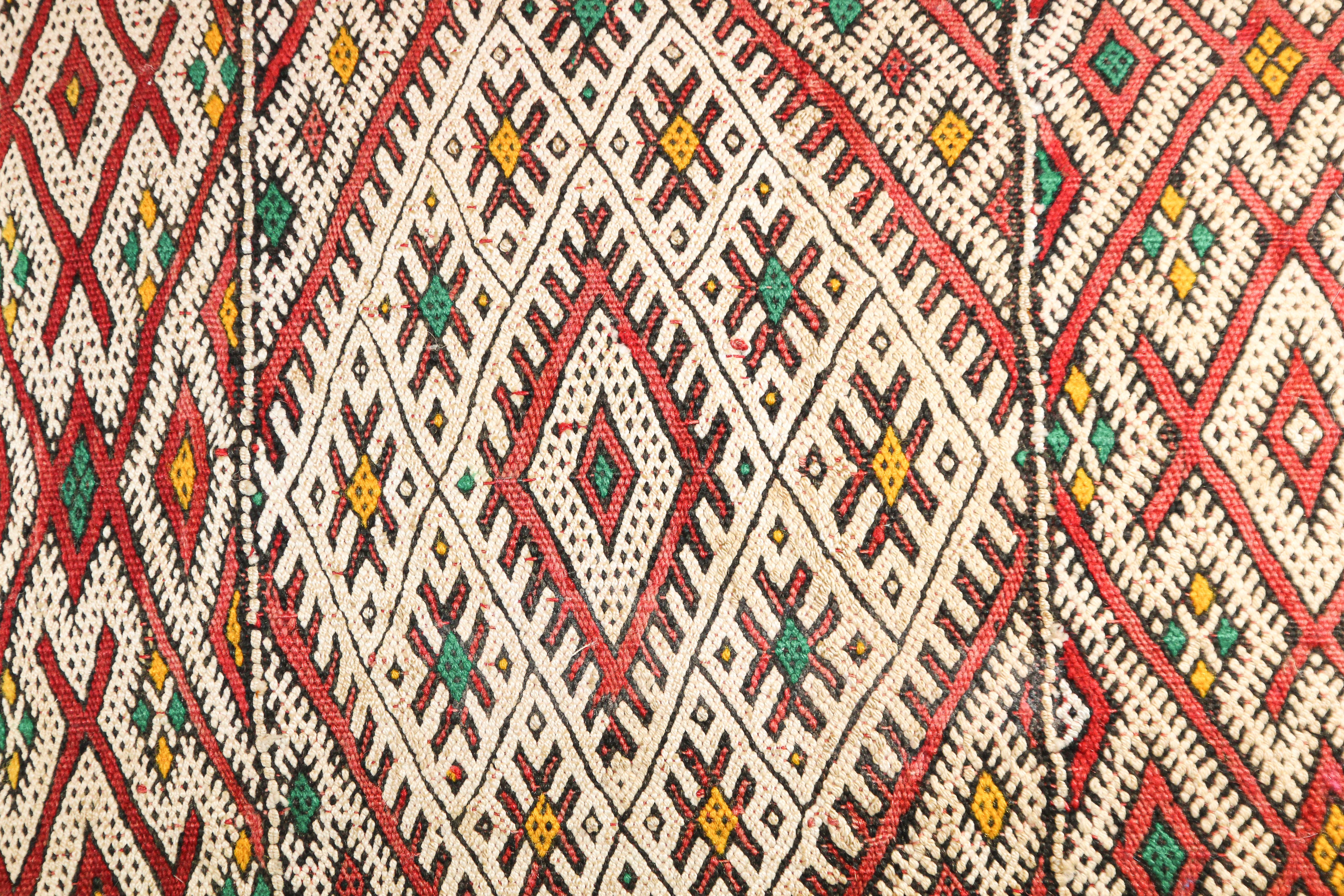 Folk Art Handwoven Moroccan Berber Pillow For Sale