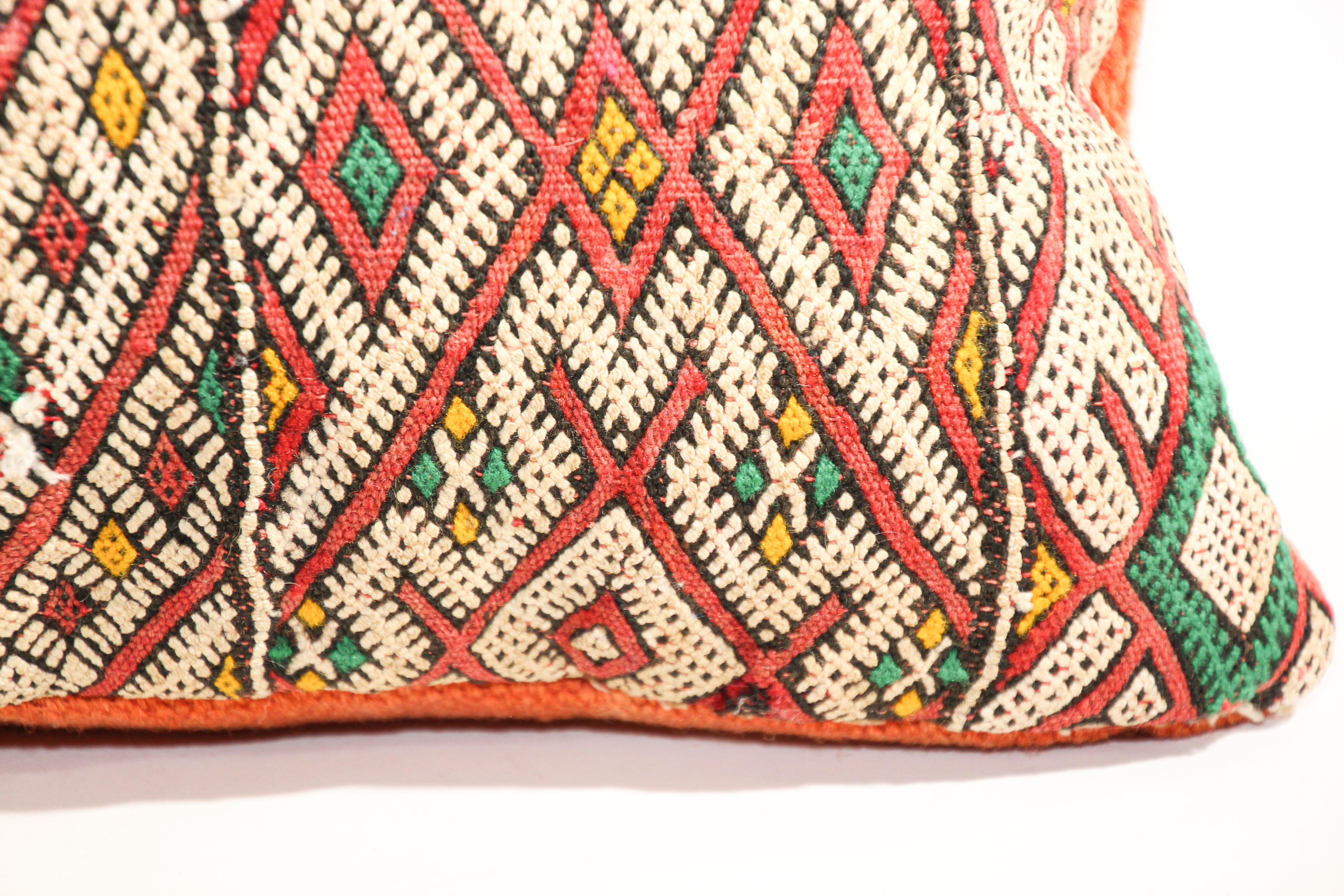 20th Century Handwoven Moroccan Berber Pillow For Sale