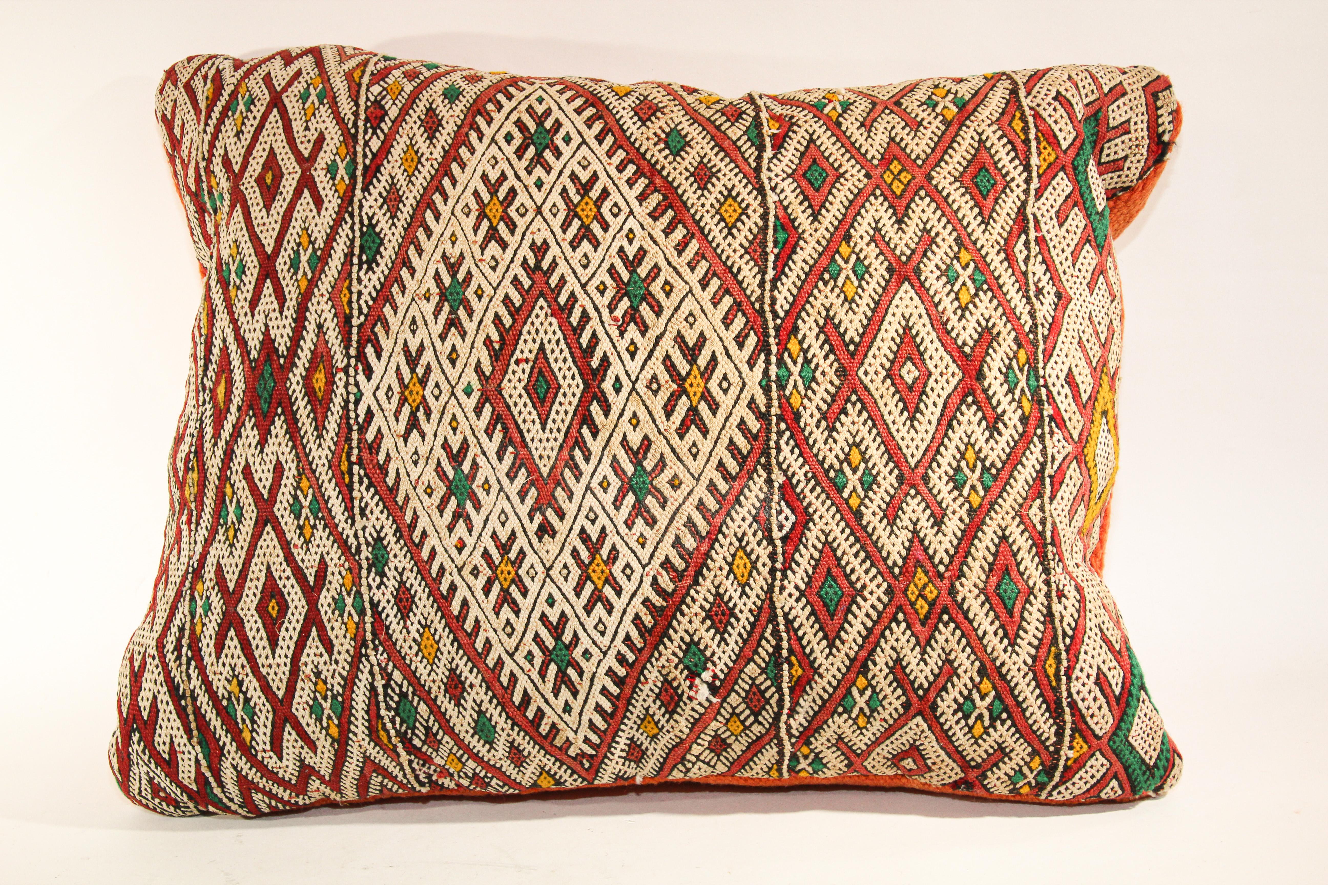 Wool Handwoven Moroccan Berber Pillow For Sale