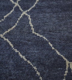 Handwoven Moroccan Wool Rug, Contemporary Design, 124x97 Inches