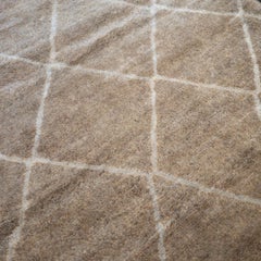 Handwoven Wool Rug, Moroccan Inspired Design, Ivory Diamonds, India