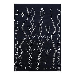 Handwoven Moroccan Style Wool Area Rug, Tribal Berber Carpet, 6′0″ × 9′0″