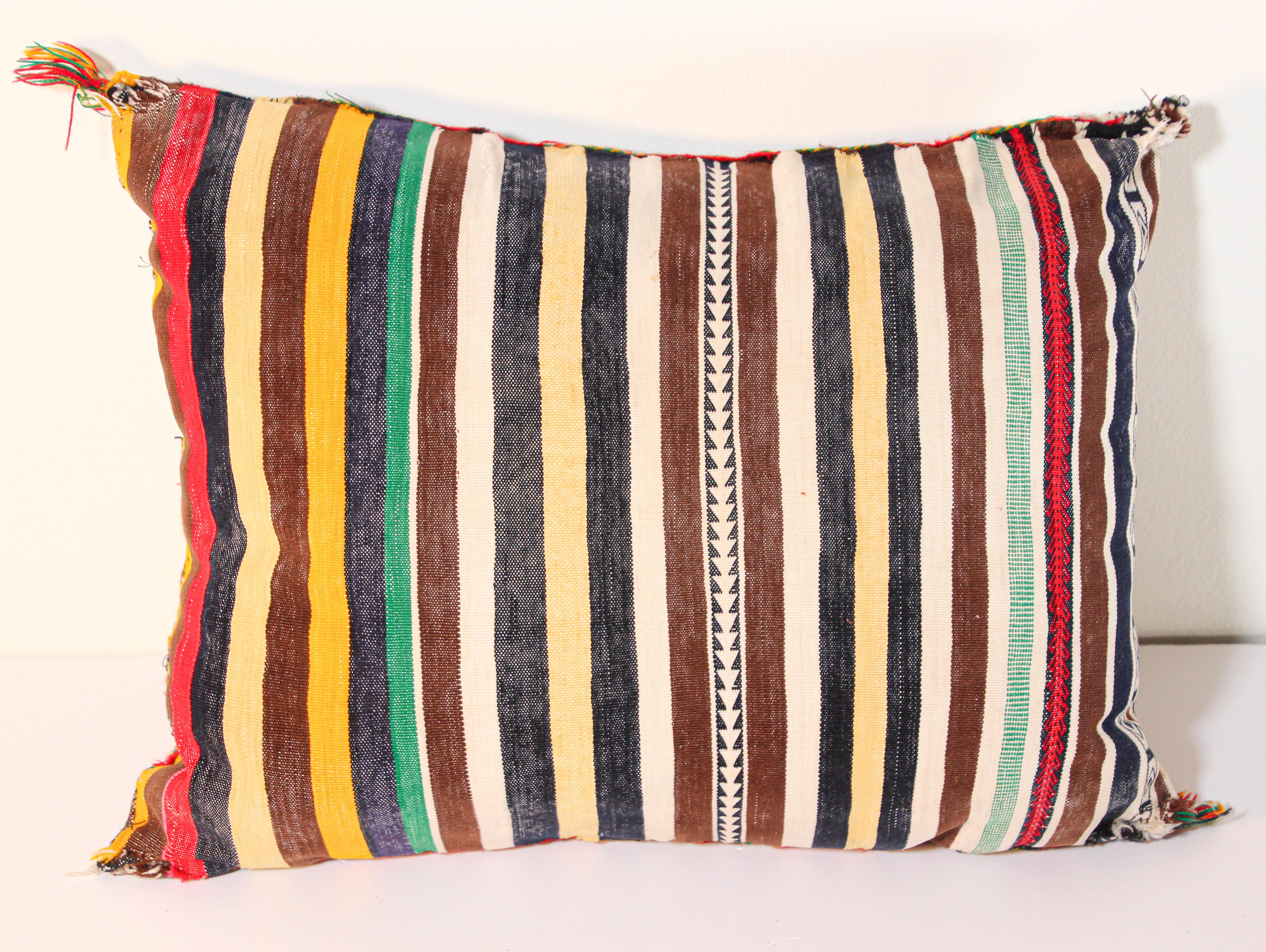 Authentic Vintage Moroccan Berber Throw Pillow For Sale 4