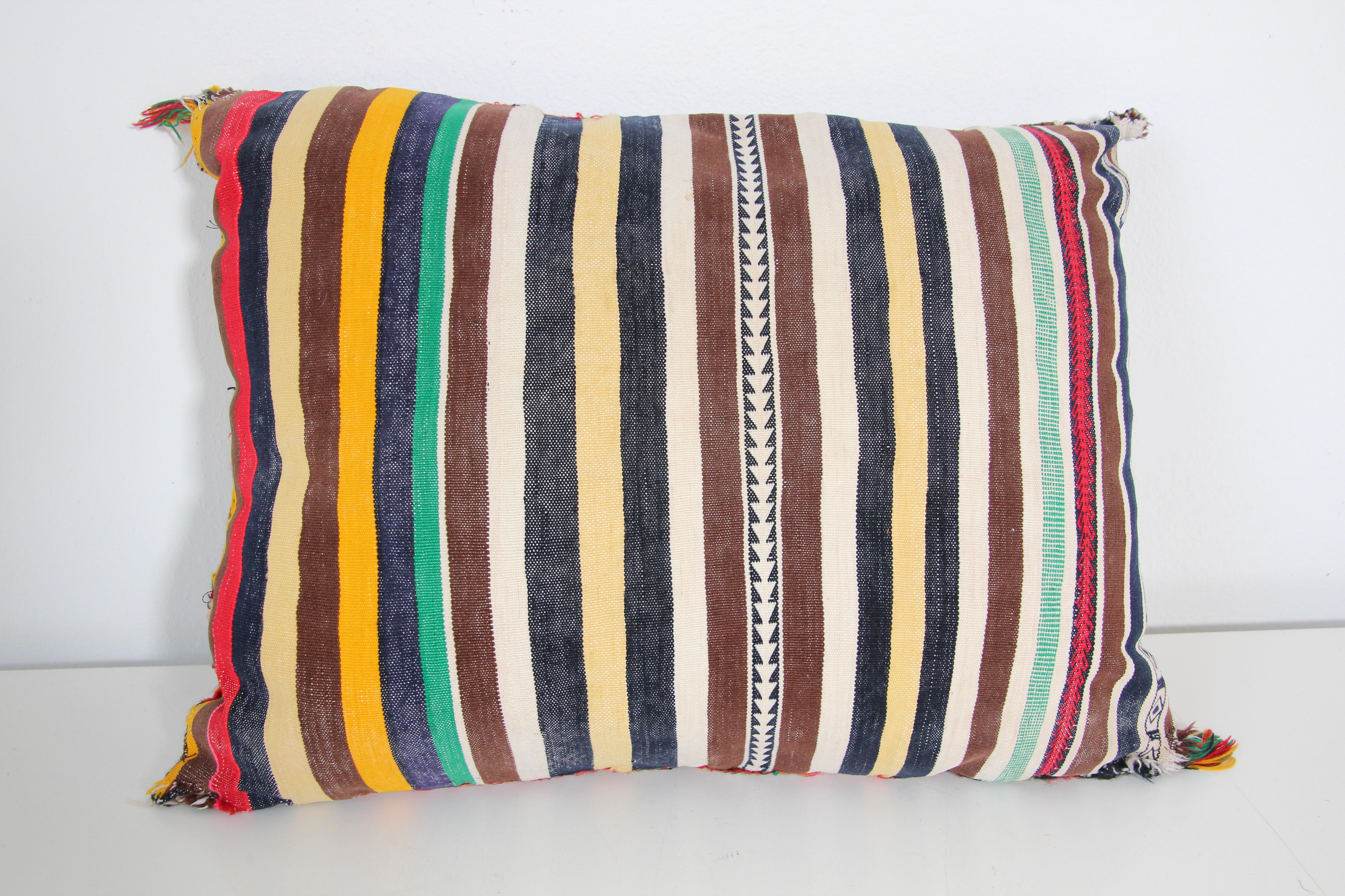 Authentic Vintage Moroccan Berber Throw Pillow For Sale 10