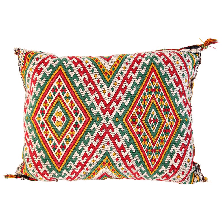 Handwoven Moroccan Tribal Berber Throw Pillow For Sale