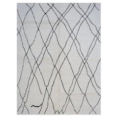 Handwoven Moroccan Wool Area Rug, Tribal Berber Style Carpet, 8′0″ × 10′0″