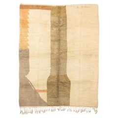 Handwoven Moroccan Wool Rug with with Soft Geometric Pattern