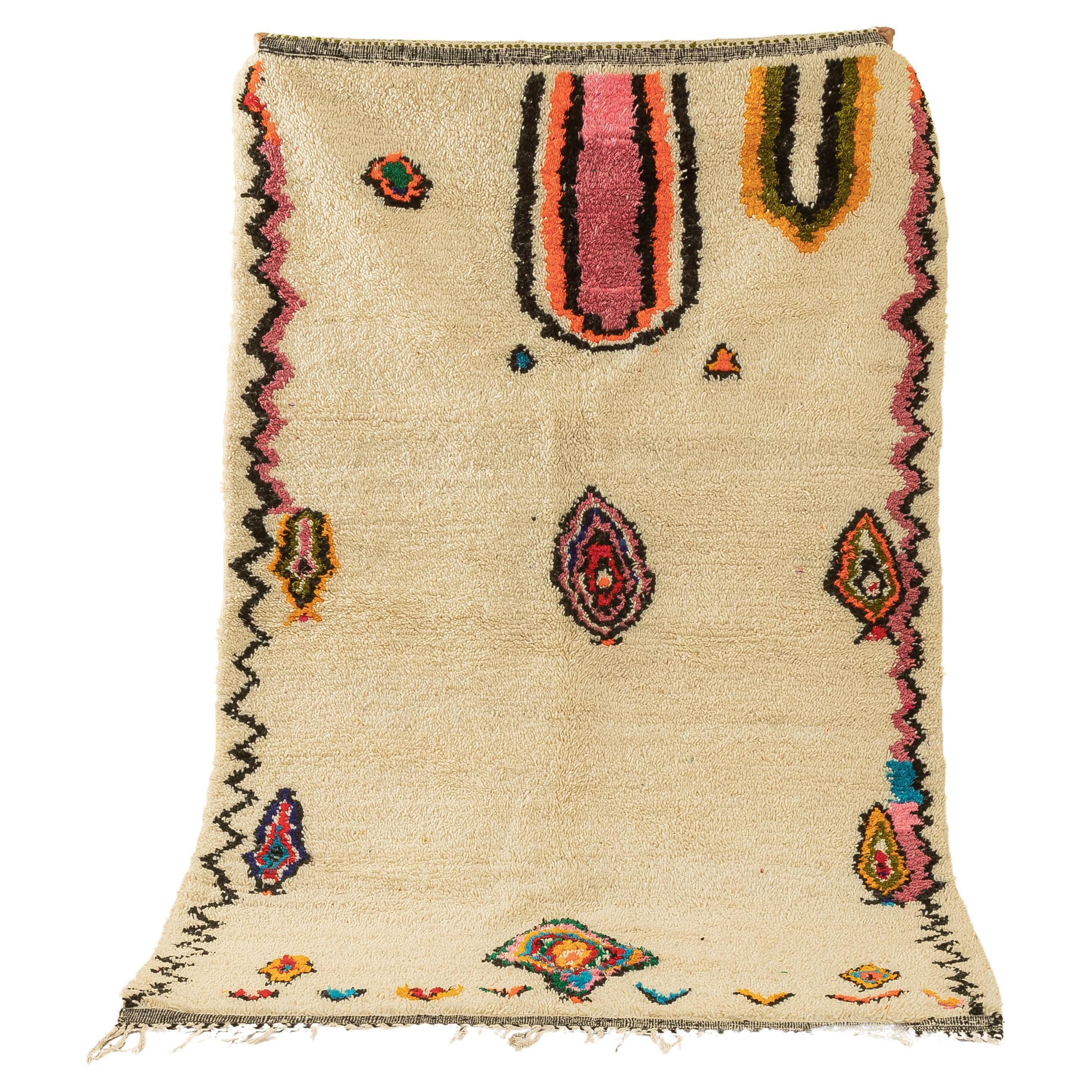 Handwoven Morroccan Berber Rug 100% Wool For Sale