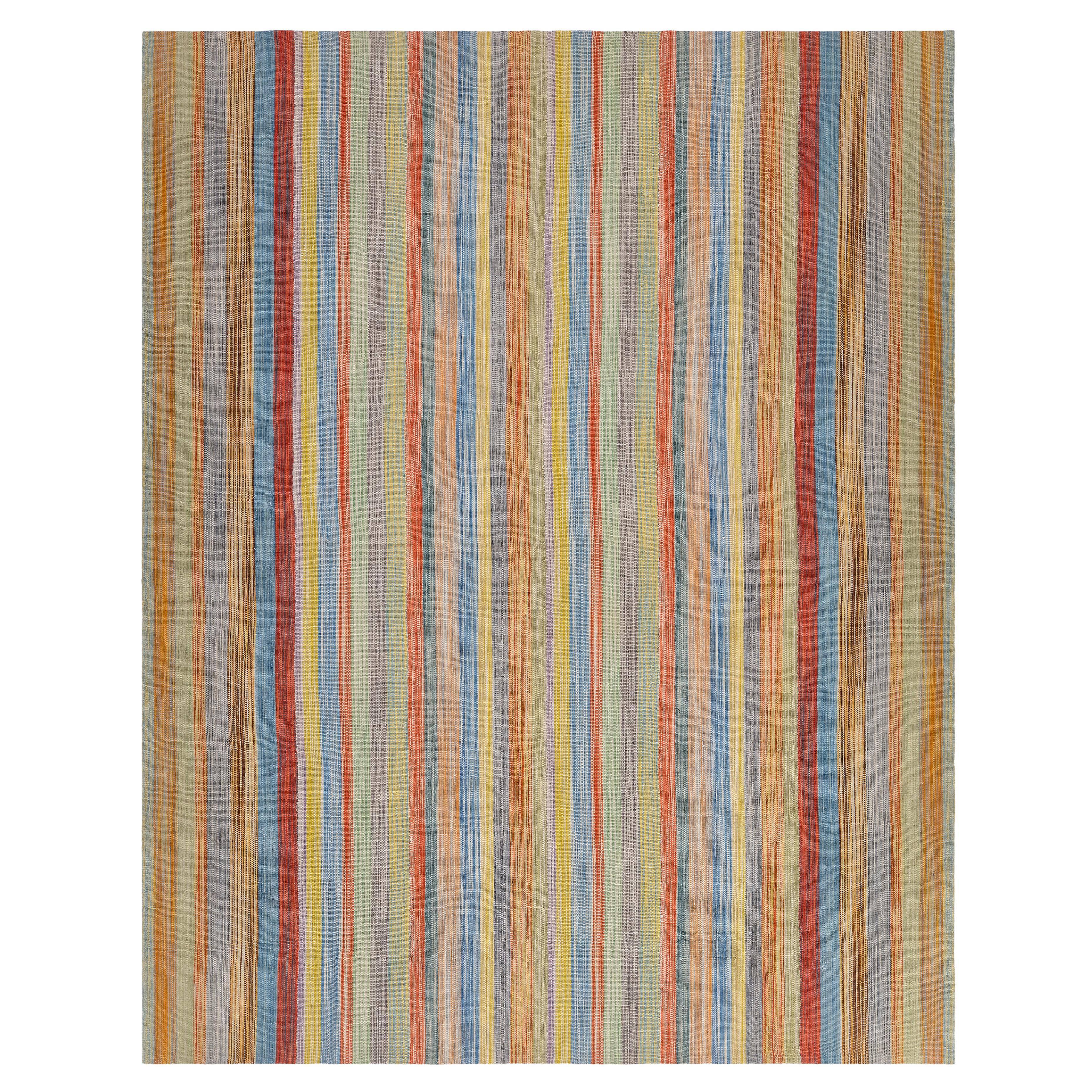 Alfombra Pelas Tejida a Mano Multicolor en venta